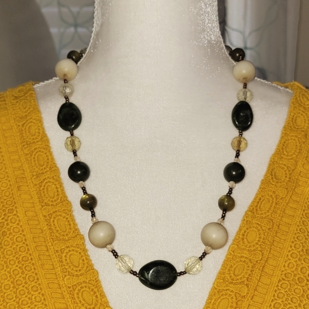 Mid Century Modern Style Beaded Fashion Necklace